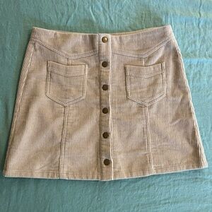 She + Sky Beige Corduroy Mini Skirt